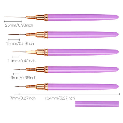 5pcs Nail Art Liner Brush Set