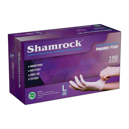 Shamrock - Latex Powder Free Gloves 100pcs (XS, S, M, L, XL)