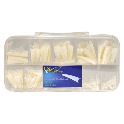 USN - Natural Straight Coffin Tips (540pcs/ Refill)