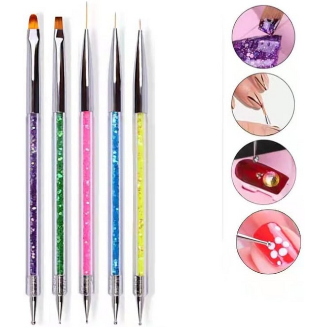 Nail Art Liner Brush Pen Dotting (Set 5pcs)