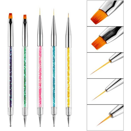 Nail Art Liner Brush Pen Dotting (Set 5pcs)