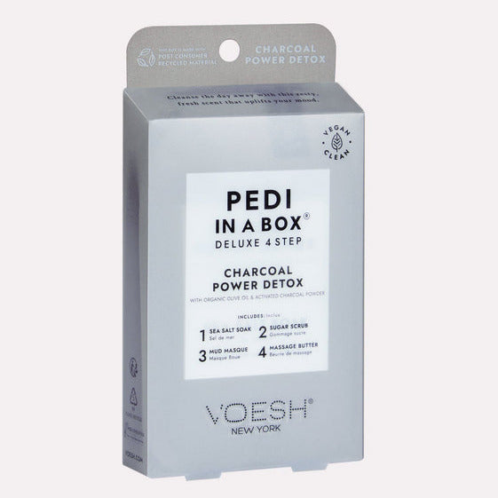 VOESH - Deluxe Pedicure 4in1 Case 50pcs - Charcoal Powder Detox