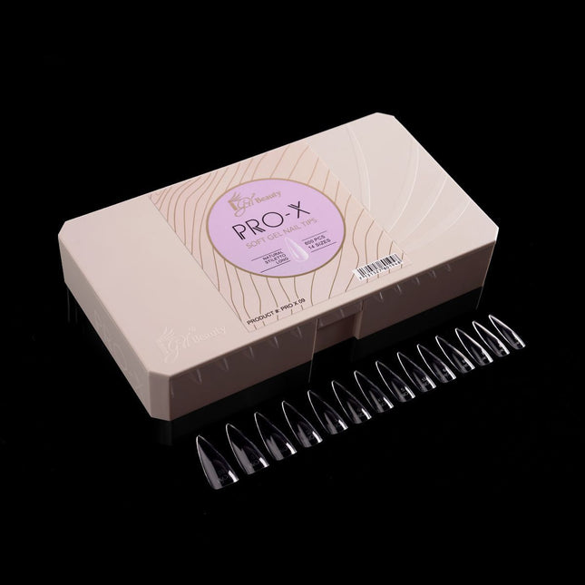 iGel PRO-X Soft Gel Nail Tips 09 - Natural Stiletto Long (600 pcs)