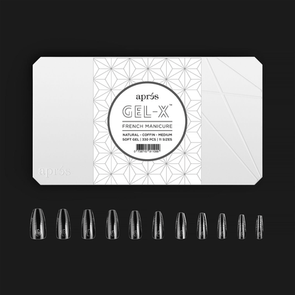 Apres French Gel-X Tips - NATURAL Coffin Medium 330pcs