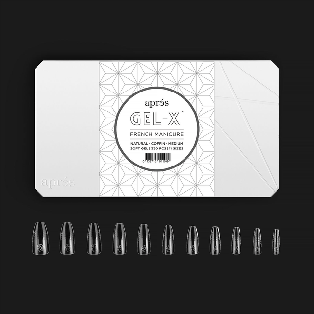 Apres French Gel-X Tips - NATURAL Coffin Medium 330pcs