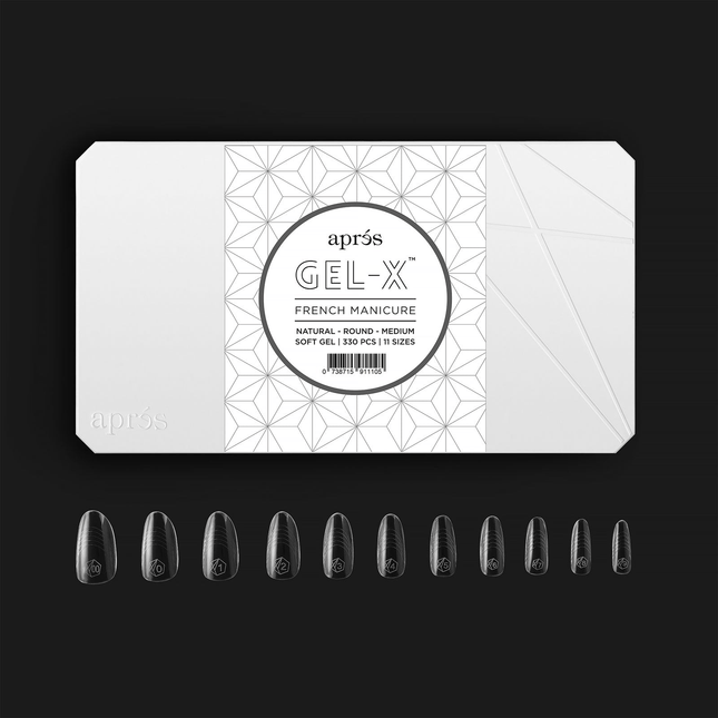 Apres French Gel-X Tips - NATURAL Round 330pcs