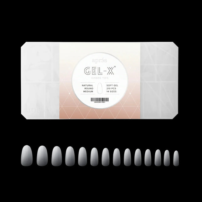 Apres Ombre Gel-X Tips - NATURAL Round 210pcs