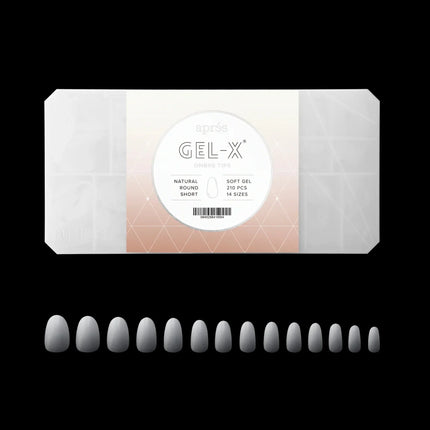 Apres Ombre Gel-X Tips - NATURAL Round 210pcs