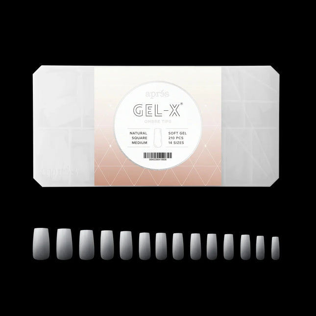 Apres Ombre Gel-X Tips - NATURAL Square 210pcs