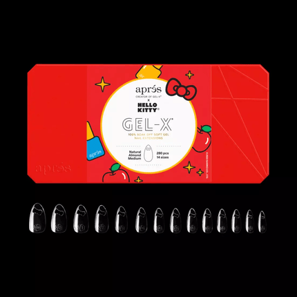 Apres x Hello Kitty - Natural Almond Medium Bow Cut Tip Box