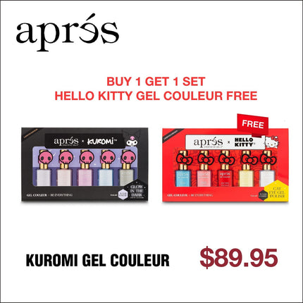 Apres x Kuromi - Caty Eye Gel Couleur 10ml (Set of 5) Buy 1 Get 1 Set Hello Kitty Gel Couleur