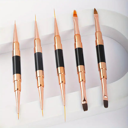 Nail Art Dual End Brush (Set 5pcs)