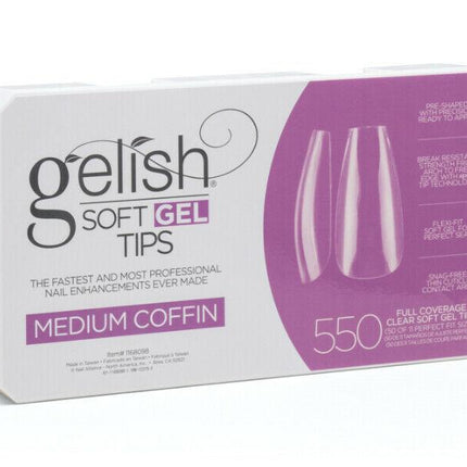 Gelish - Gel X Tips: Round Coffin Stiletto (550pcs)