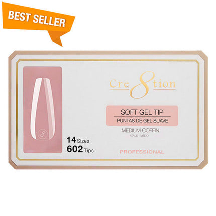 Cre8tion - Soft Gel X Tips Box - Coffin (S, M, L)