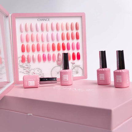 Chance Pink Iconic Collection 0.5oz - 48 Colors w/ 1 Color Booklet, 1 Color Board & 24 Cre8tion Base Coat 0.5oz