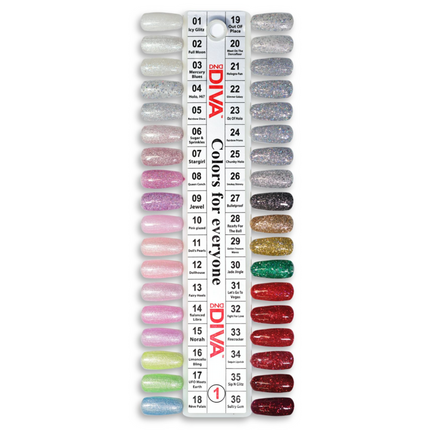 DND - Diva Colors Sample Chart (#01 - #08)