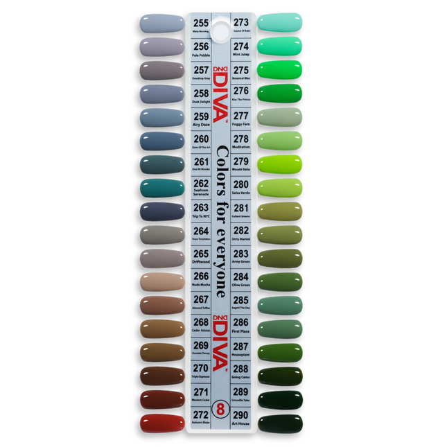 DND - Diva Colors Sample Chart (#01 - #08)