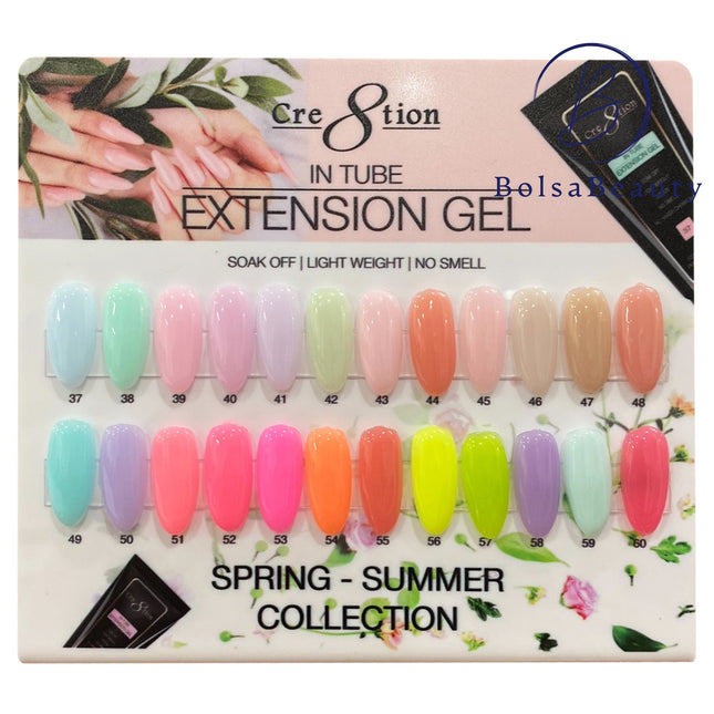 Cre8tion - Tube Polygel Tapgel Full Set (#37 - #60) - NEW 2025