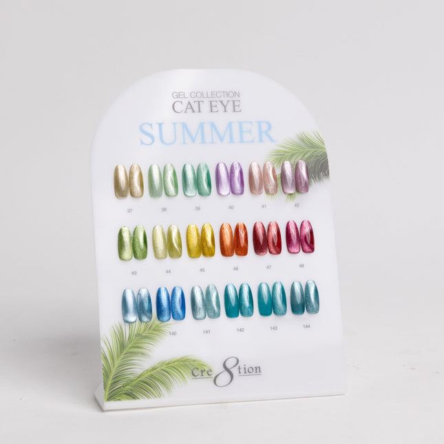Cre8tion Counter Display Color Chart - Cat Eye Summer 18 colors (37-48 & 139-144)