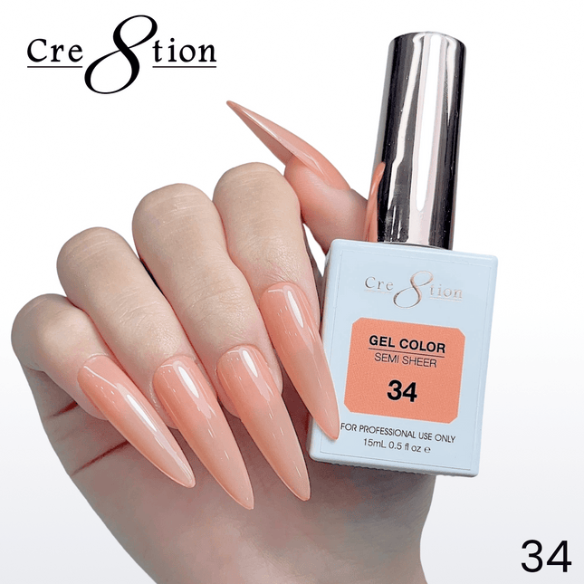 Cre8tion Hema Free Semi-Sheer Collection 0.5oz -  Coral Color