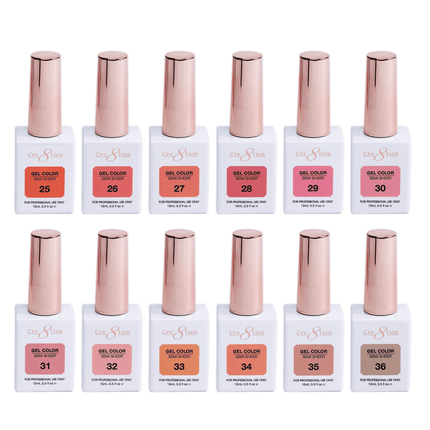 Cre8tion Hema Free Semi-Sheer Collection 0.5oz - Full Set 72 Colors w/ 1 Color Book & 1 Counter Color Chart