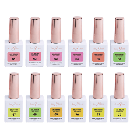 Cre8tion Hema Free Semi-Sheer Collection 0.5oz - Full Set 72 Colors w/ 1 Color Book & 1 Counter Color Chart