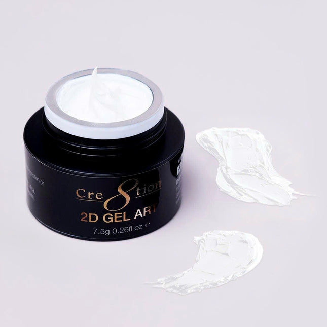 Cre8tion Nail 2D Canvas Painting Gel 0.26oz White