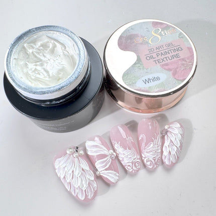 Cre8tion Nail 2D Canvas Painting Gel 0.26oz White