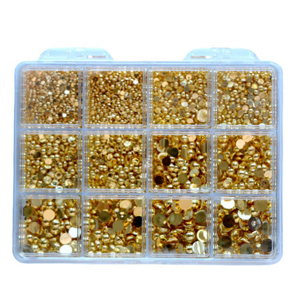 Cre8tion Nail Art Accessory Gold Flat Bottom 01
