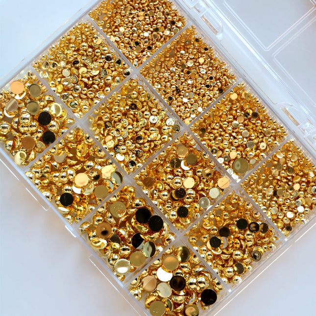 Cre8tion Nail Art Accessory Gold Flat Bottom 01