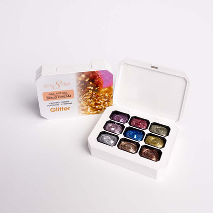 Cre8tion Nail Art Gel - Solid Cream Collection - Glitter