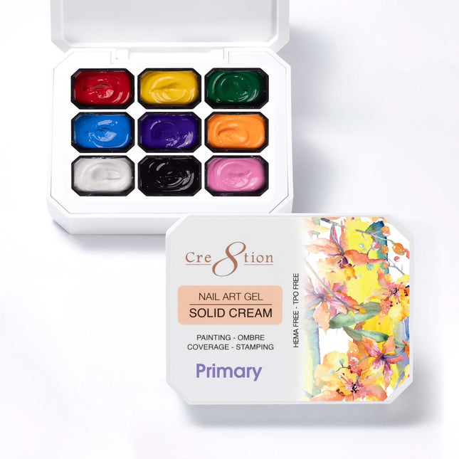 Cre8tion Nail Art Gel - Solid Cream Collection - Primary