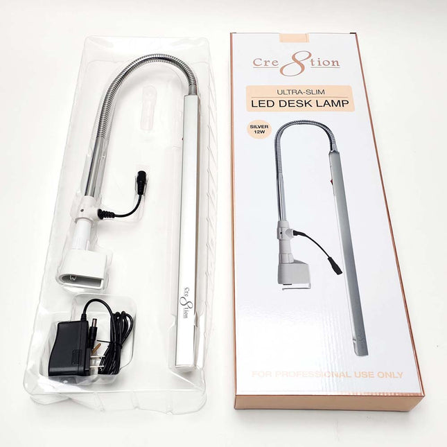 Cre8tion Ultra-Slim Silver Led Desk Lamp 12W
