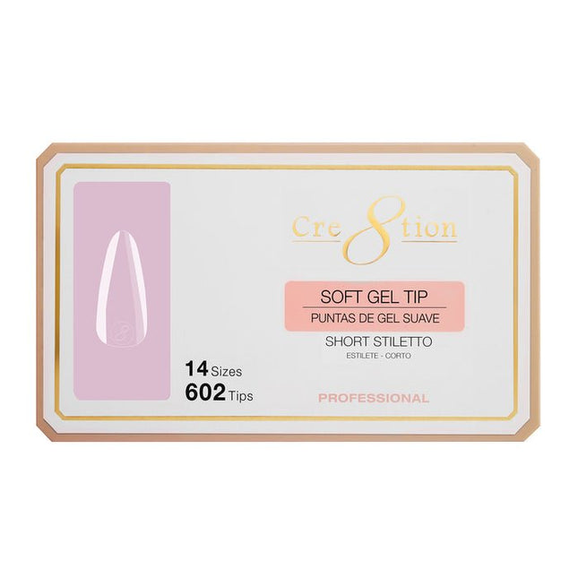 Cre8tion - Soft Gel X Tips Box - Stiletto (S, M, L)