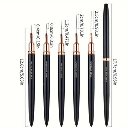 Nail Art Liner Brush Ultra Thin (Set 5pcs)