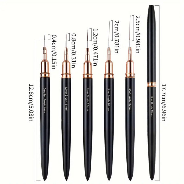 Nail Art Liner Brush Ultra Thin (Set 5pcs)