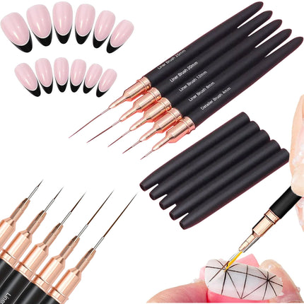 Nail Art Liner Brush Ultra Thin (Set 5pcs)