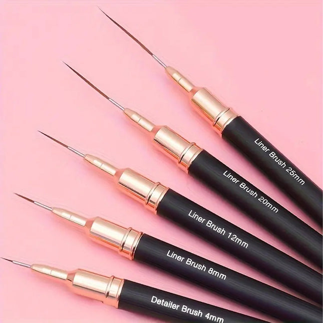 Nail Art Liner Brush Ultra Thin (Set 5pcs)