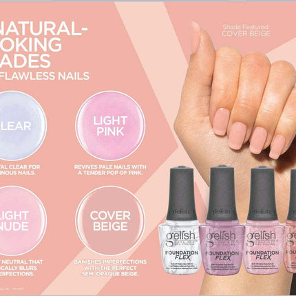 Gelish - Foundation Flex 15ml (Clear, Pink, Nude, Beige)